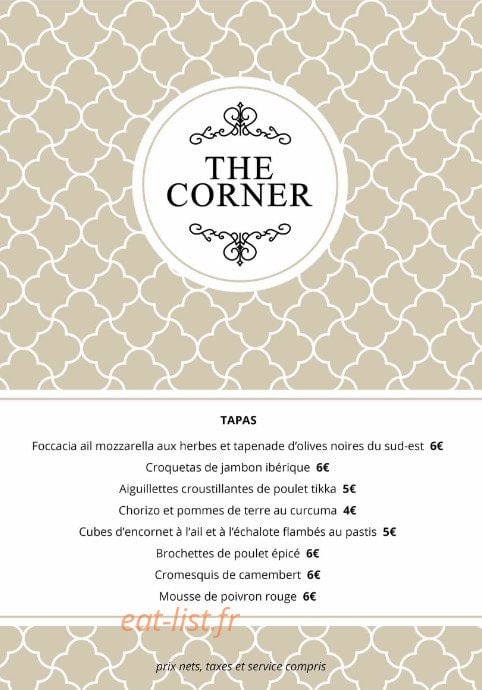 The Corner — carte page 1