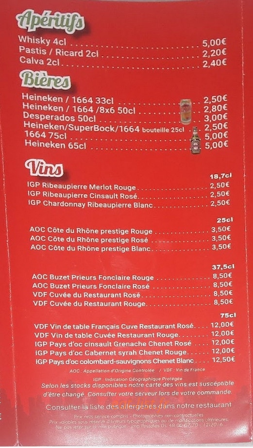 L'etoíle Du Restaurant — carte page 6