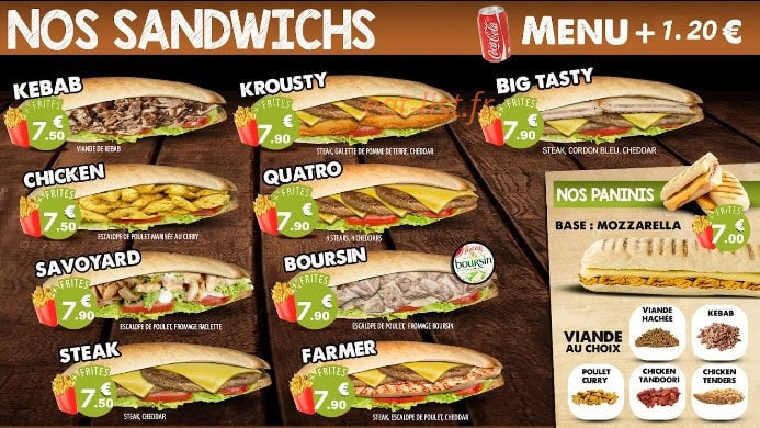 la Pizza d'Acosta — carte page 3