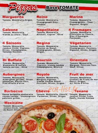 la Pizza d'Acosta — carte page 1