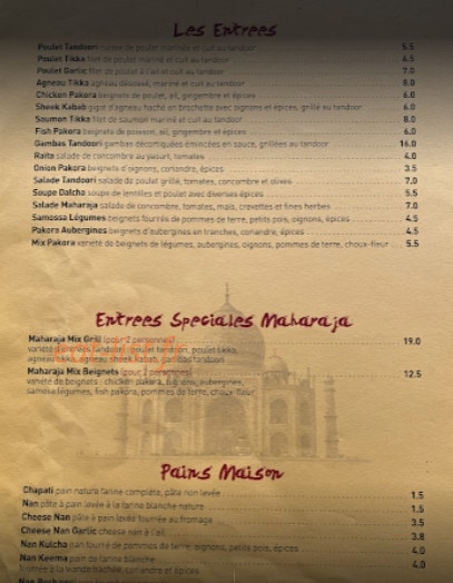 Le Maharaja — carte page 3
