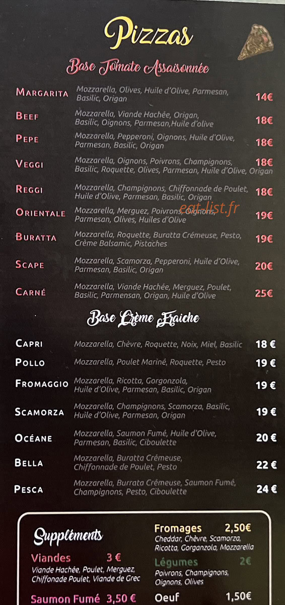 Pizza et Saveurs — carte page 2