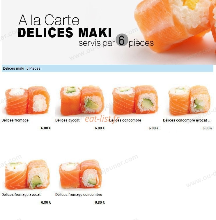 Carte et menu de To sushi à Aubergenville — Les délices maki