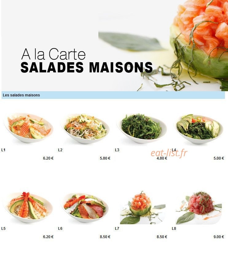 Carte et menu de To sushi à Aubergenville — Les salades maison