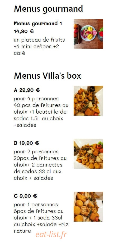 Villa steak house — carte page 2
