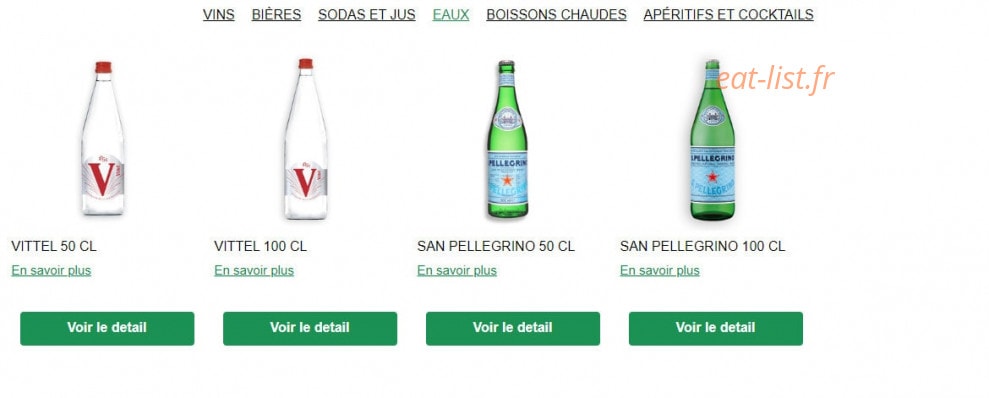 Carte et menu de Ristorante Del Arte à Flins sur Seine — Les eaux