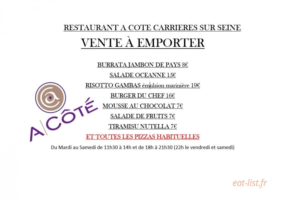 À Côté — carte page 1