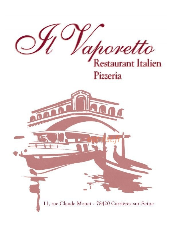 Carte et menu de Il vaporetto à Carrieres sur Seine — La carte et menu de l'Il vaporetto à Carrieres sur Seine