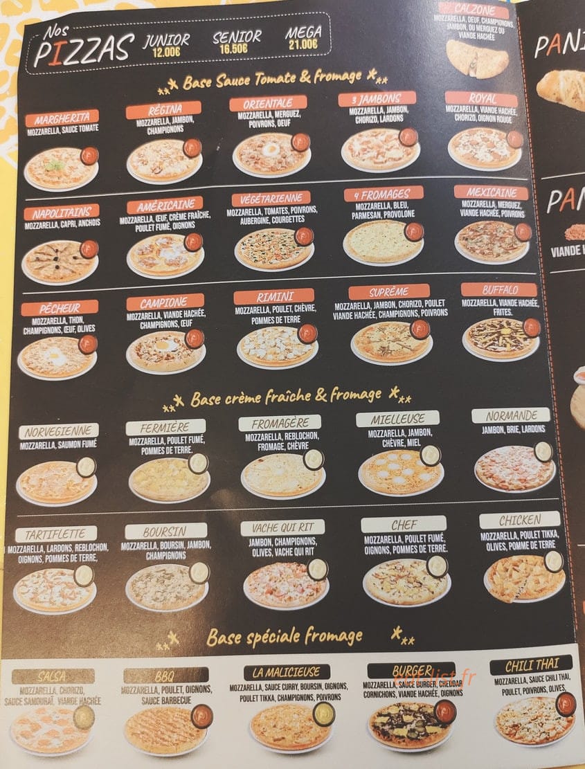 L'atelier Pizza — carte page 2