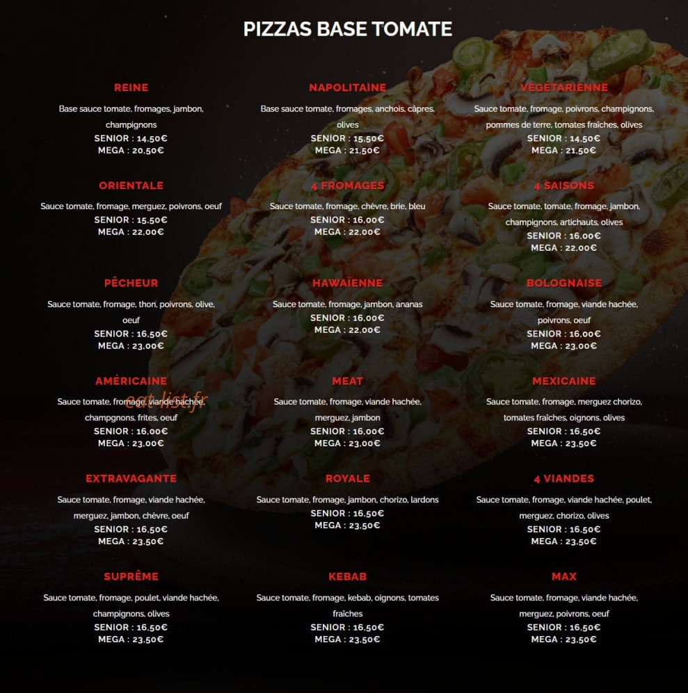 Pizza Avenue — carte page 1
