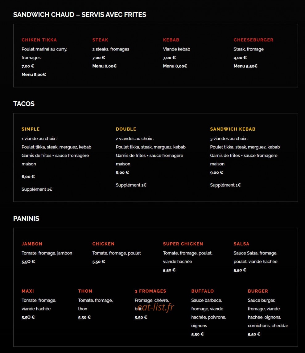 Pizza Avenue — carte page 4