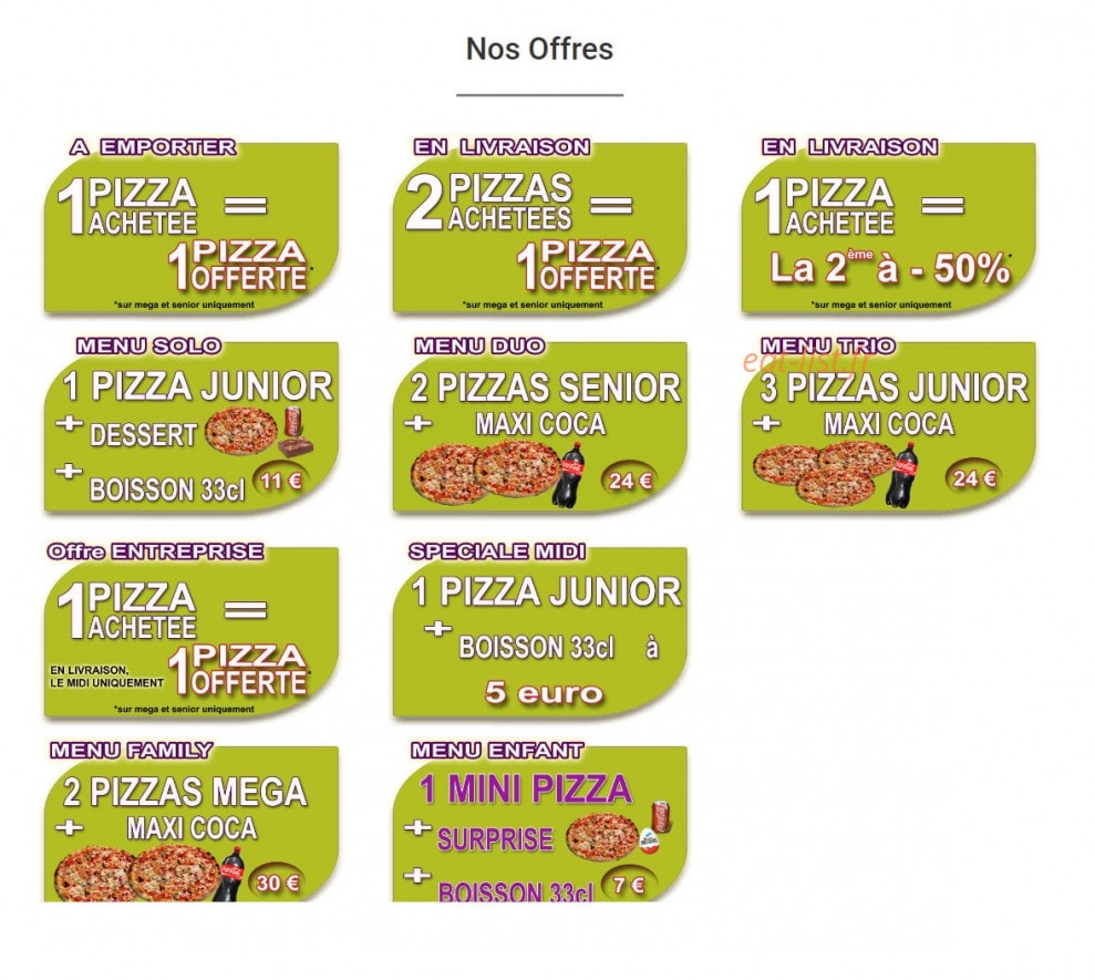 Veloce Pizza — carte page 1