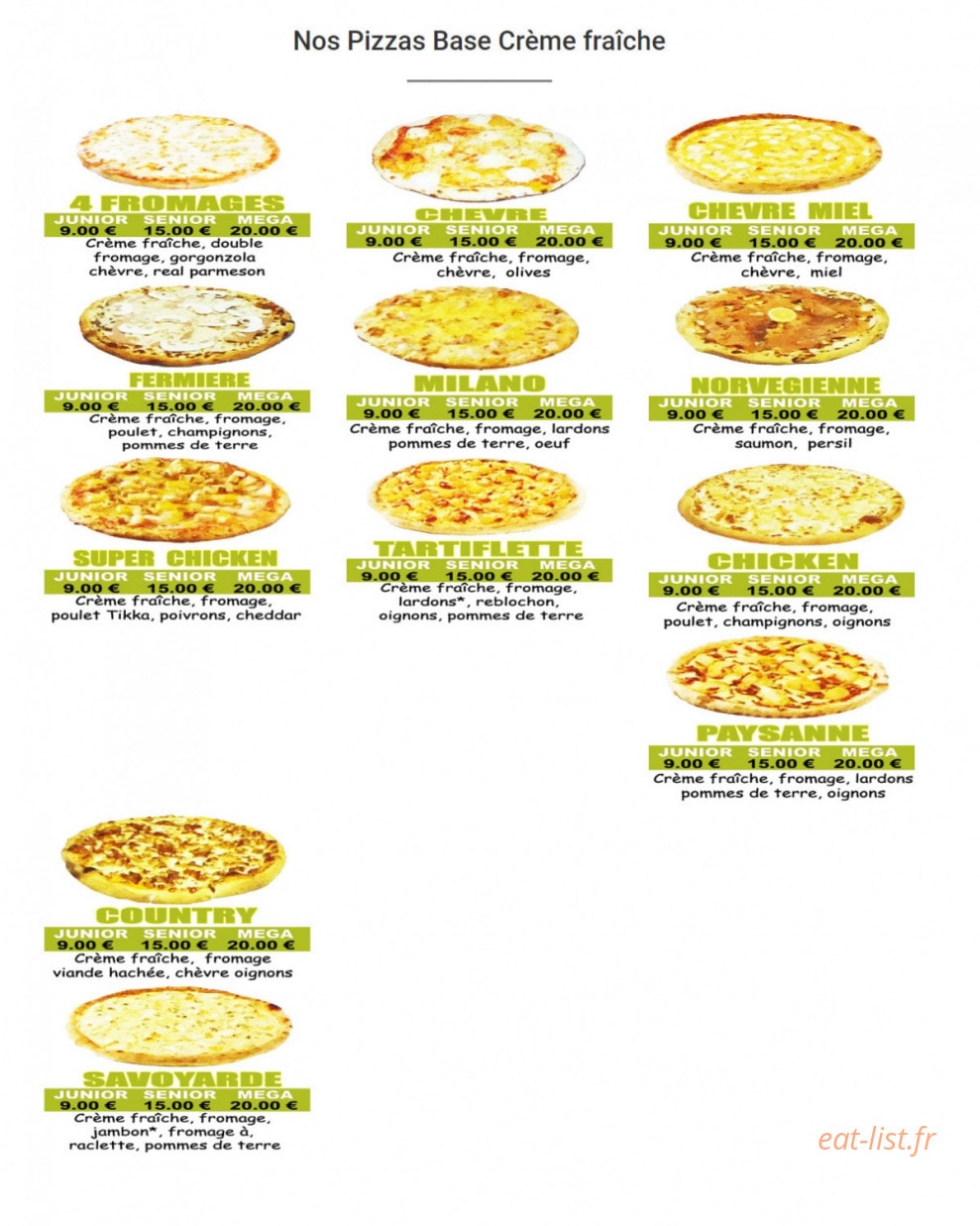 Veloce Pizza — carte page 4