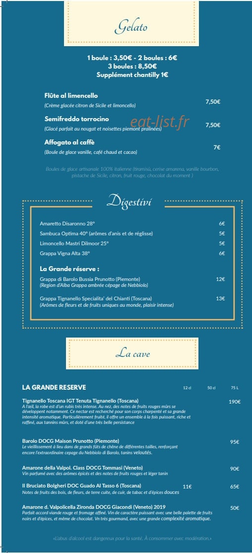 L’Osteria — carte page 5