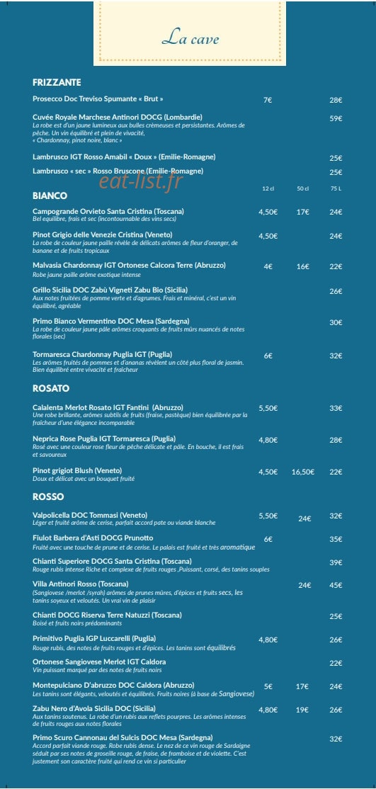 L’Osteria — carte page 6