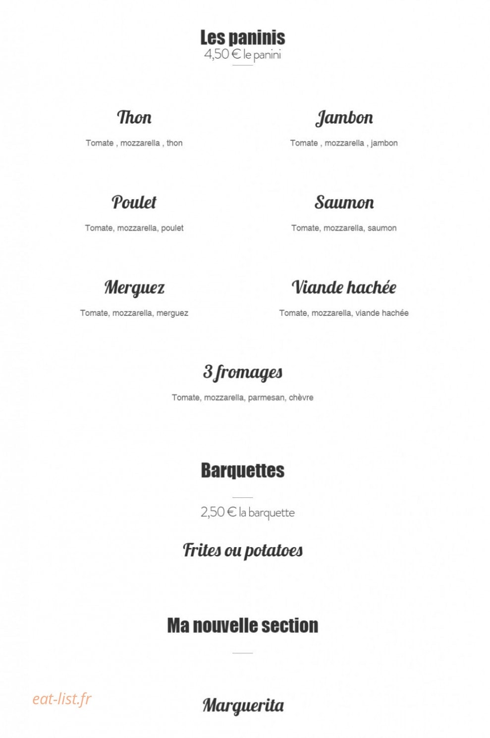 La Casa Del Pizza — carte page 5