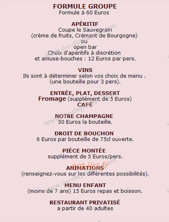 La Terrasse de Sauvegrain — carte page 4