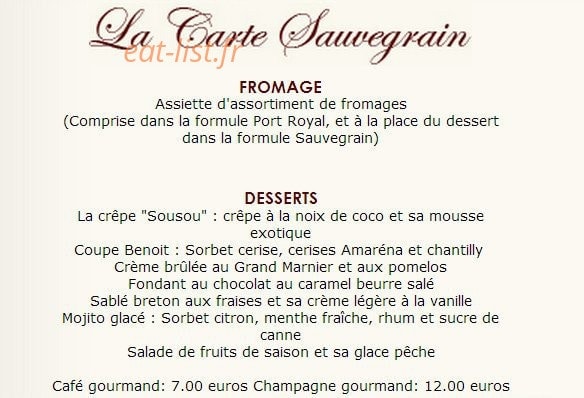 La Terrasse de Sauvegrain — carte page 3