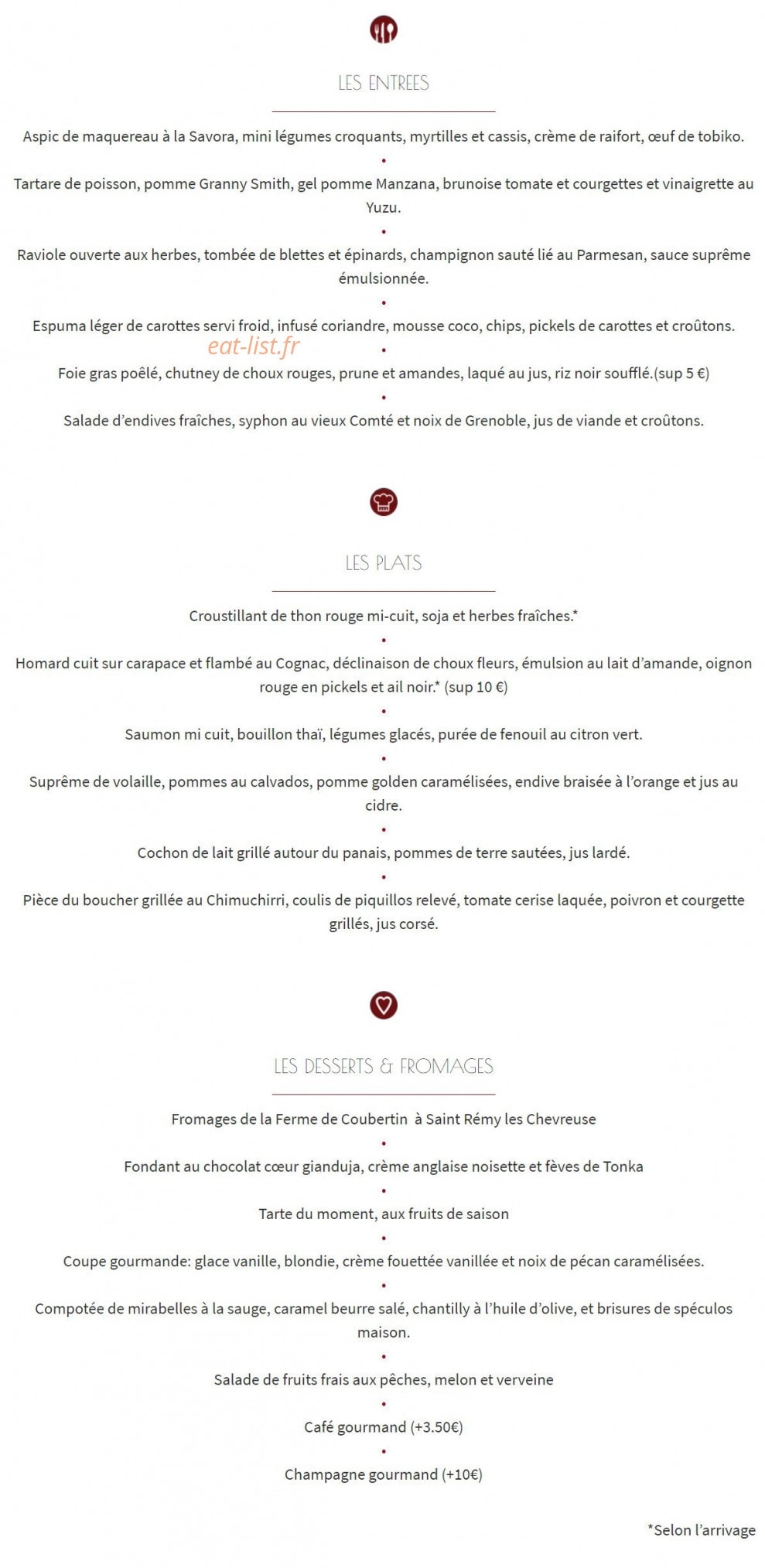 La Terrasse de Sauvegrain — carte page 2