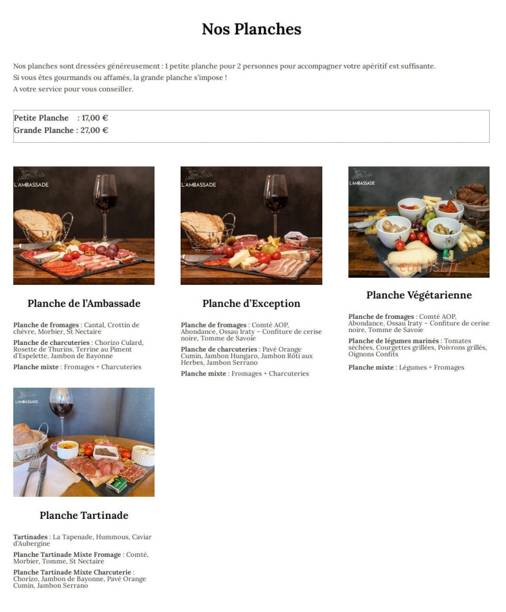 L’Ambassade — carte page 1