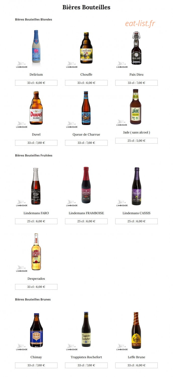 L’Ambassade — carte page 11