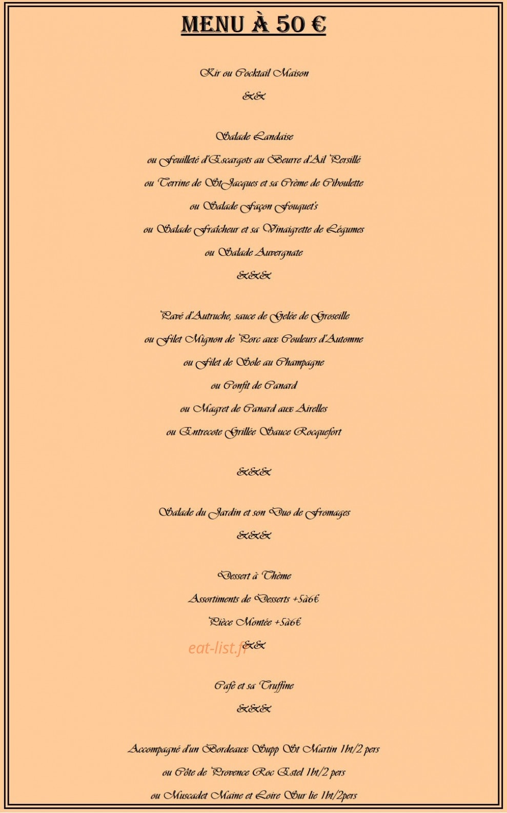 Le Relais de L'Etrier — carte page 2
