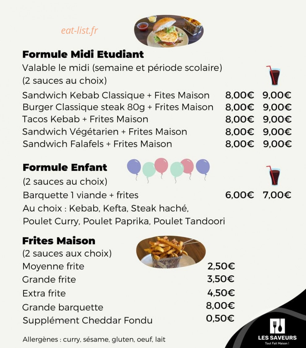 Les Saveurs — carte page 8