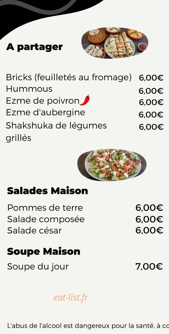 Les Saveurs — carte page 1