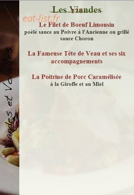 Restaurant la Toque Blanche — carte page 4