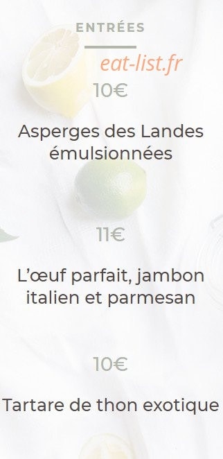 L' Auberge du Chasseur — carte page 1
