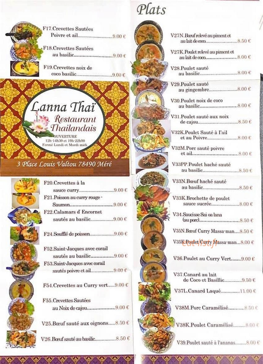 Lanna Thaï — carte page 5