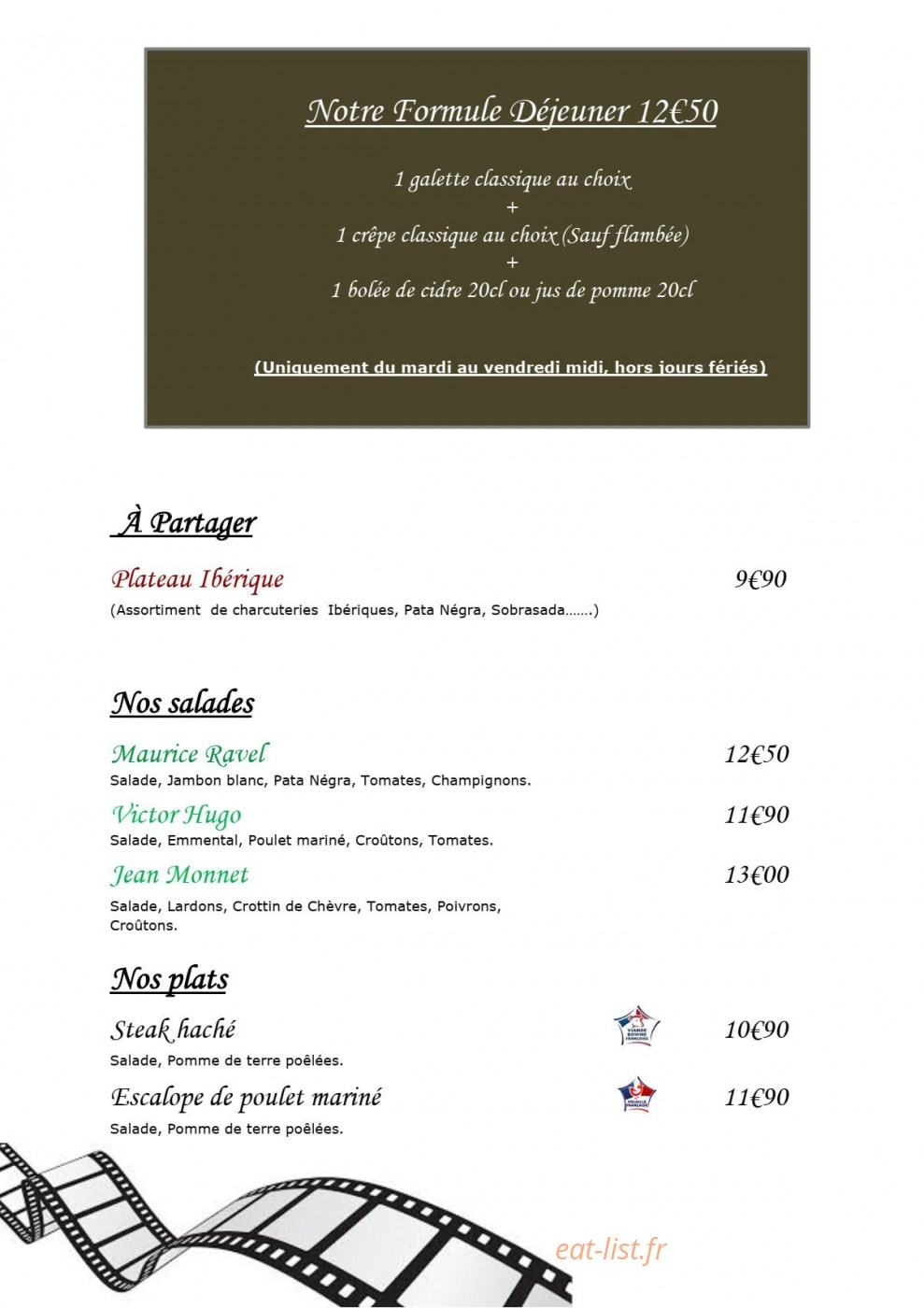Crêperie Art'Letty — carte page 1