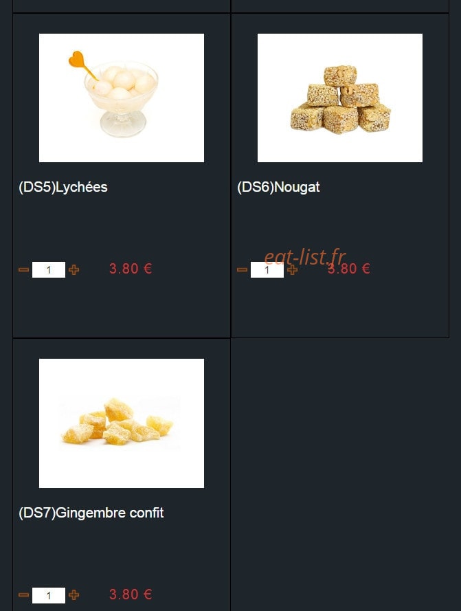 Carte et menu de Sushi Montfort à Montfort l'Amaury — Les desserts suite