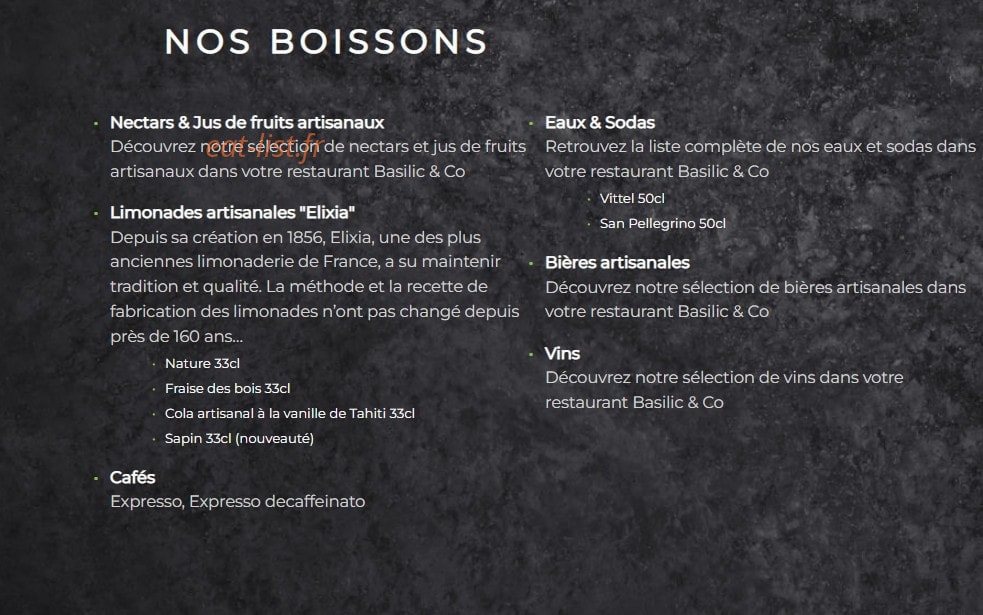 Basilic & Co — carte page 6