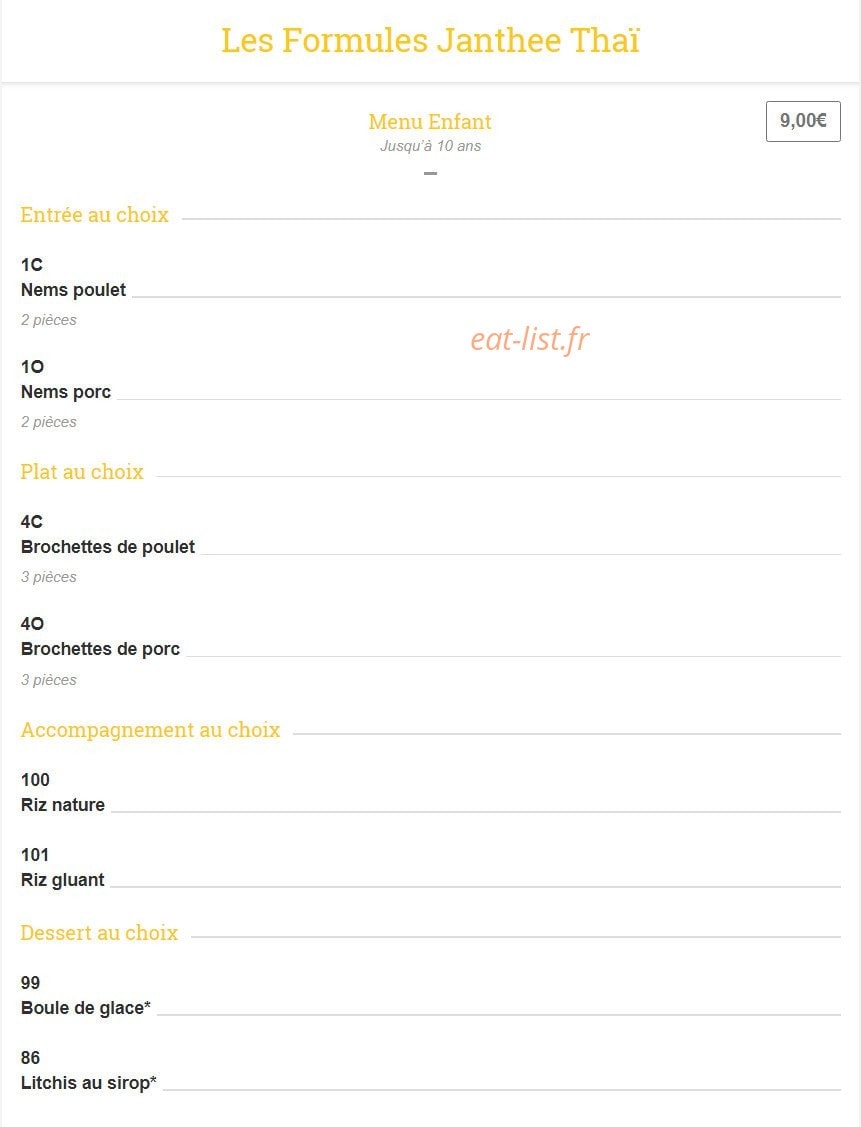 Janthee Thai — carte page 11