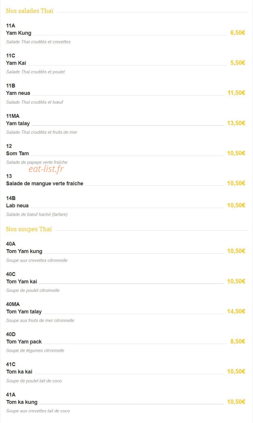 Janthee Thai — carte page 2