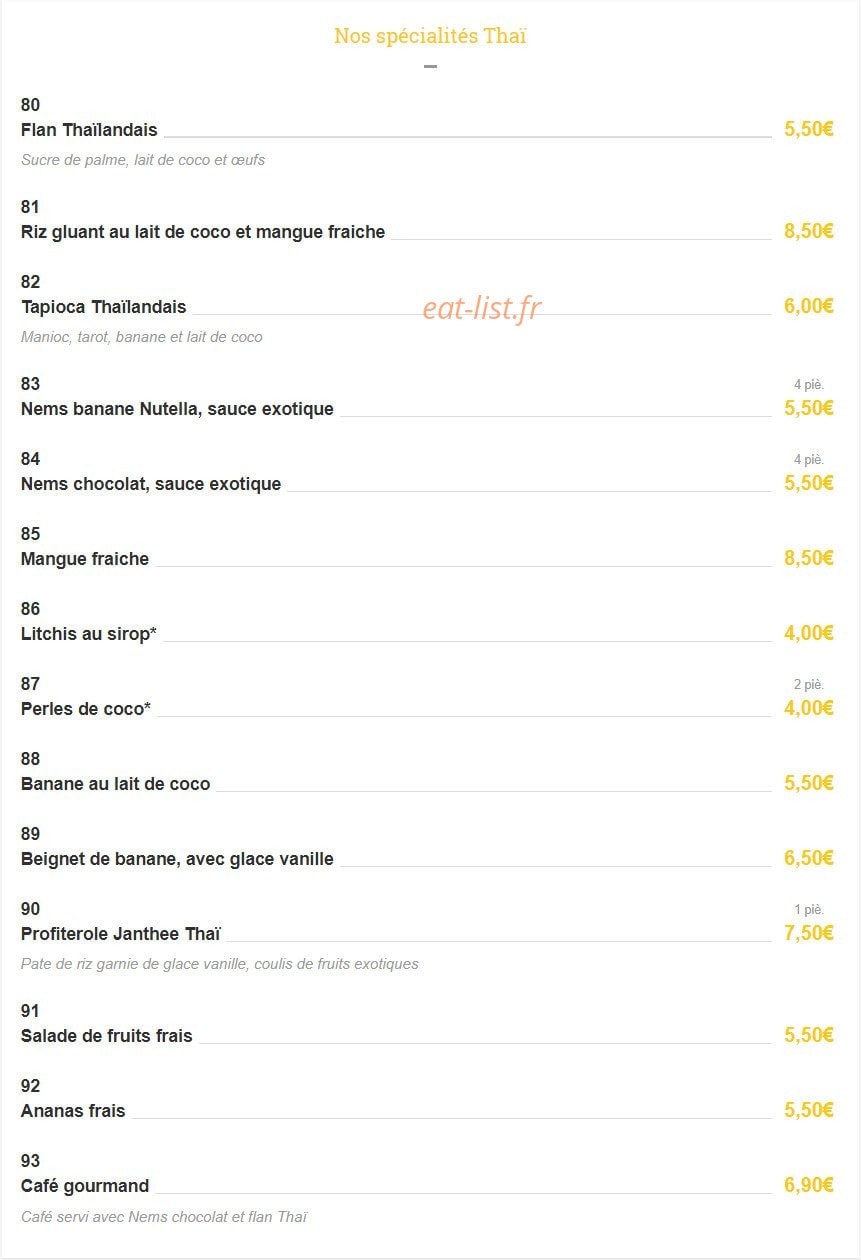 Janthee Thai — carte page 9