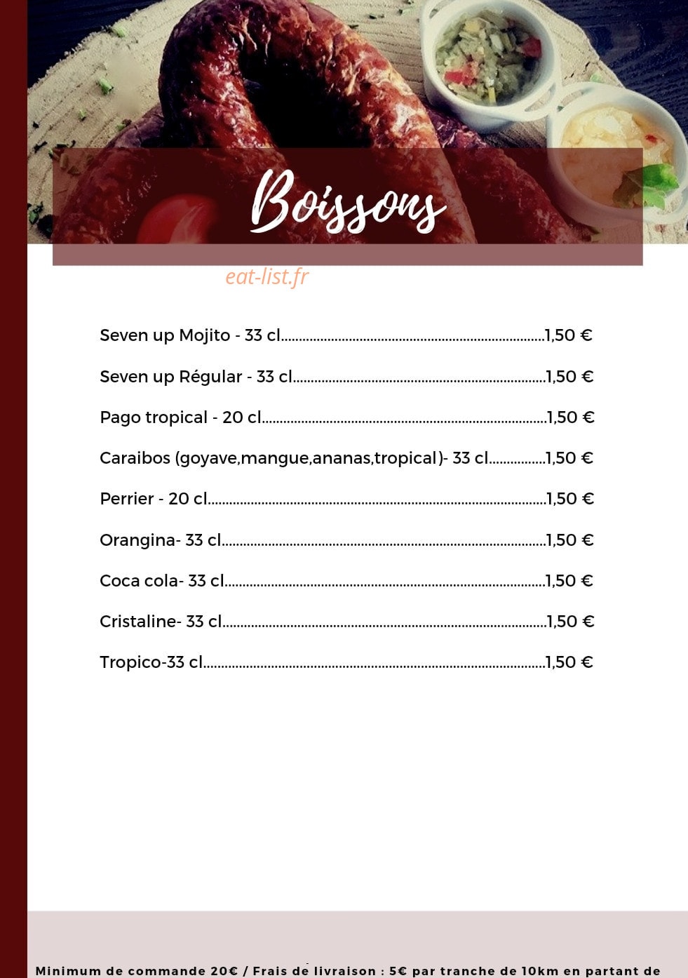 Carte et menu de Ô Tout Boucané à Sartrouville — Boissons