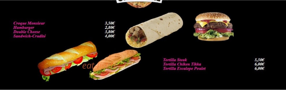 One to one pizza — carte page 2