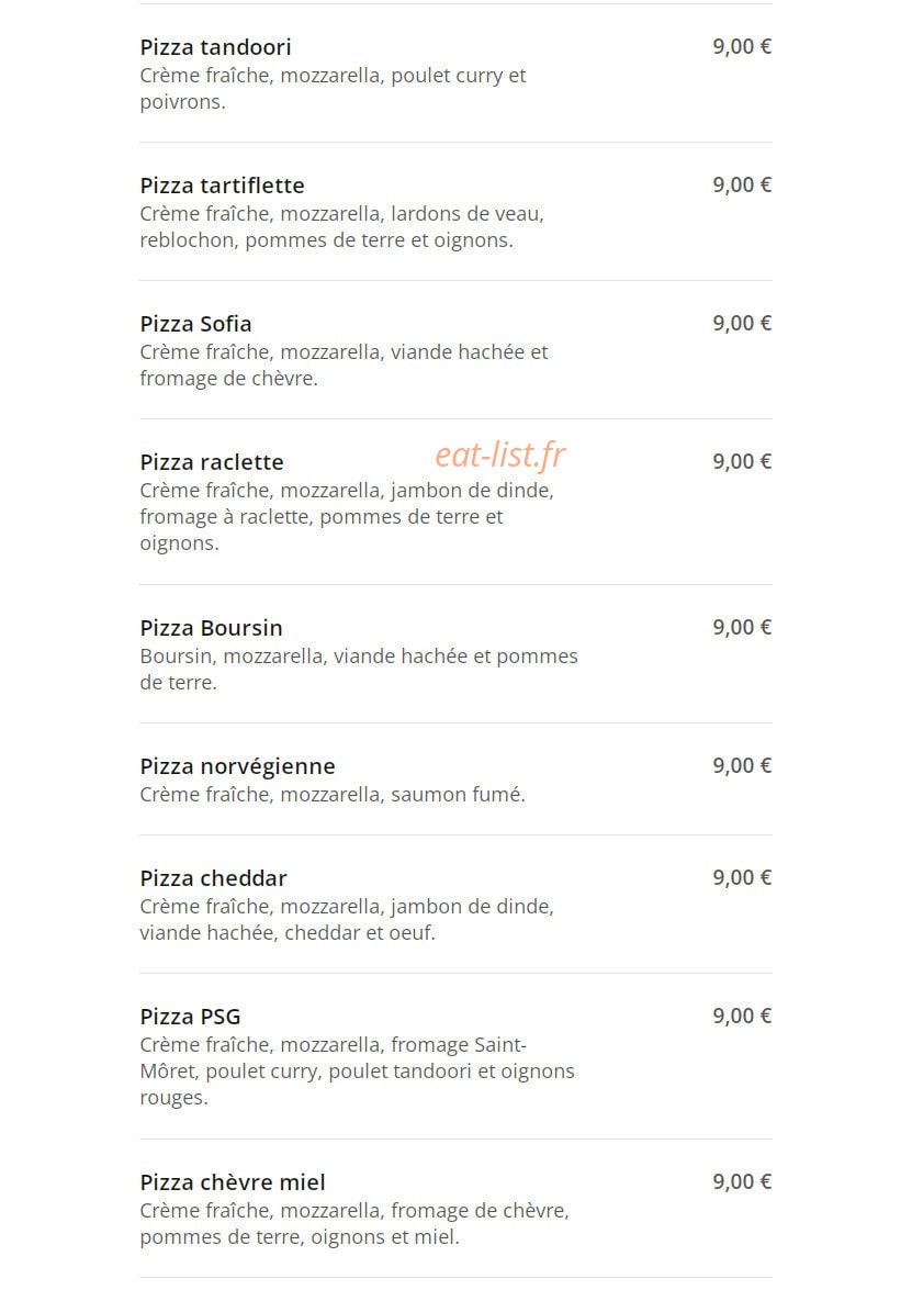 Pizza King — carte page 4