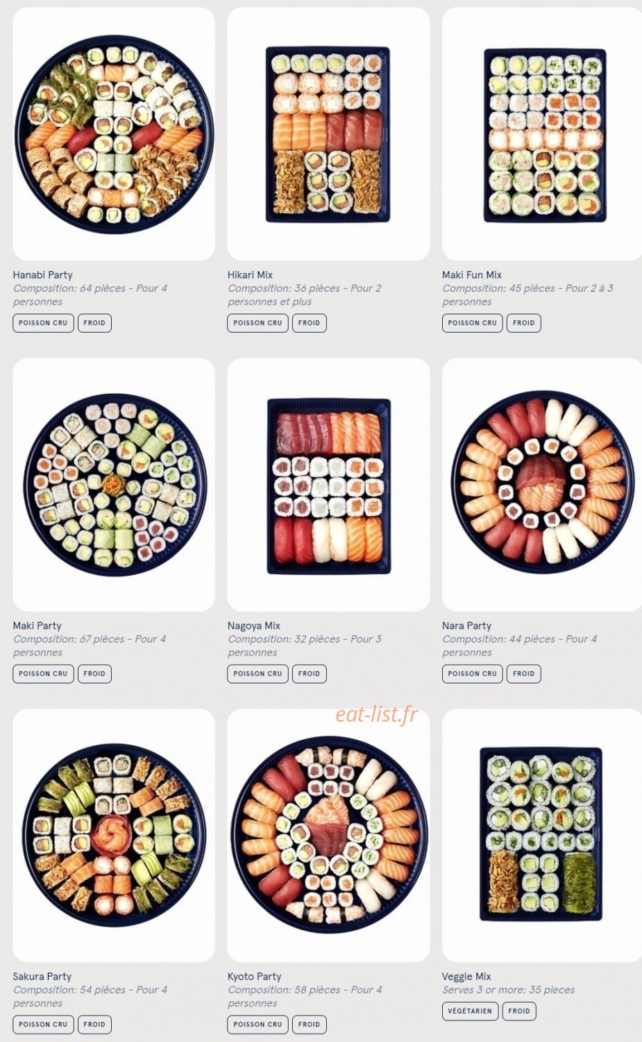 Carte et menu de Sushi Daily à Sartrouville — Plateaux suite