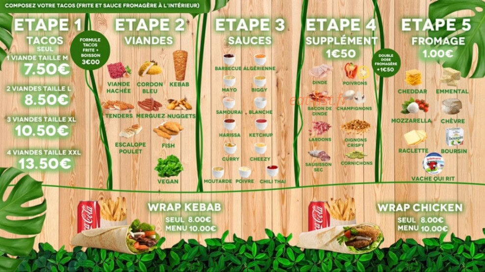 Tac & Co's — carte page 1