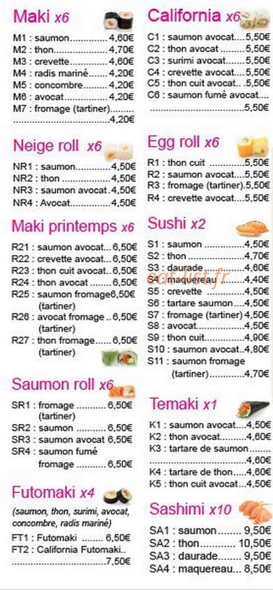 Xin Sushi — carte page 6