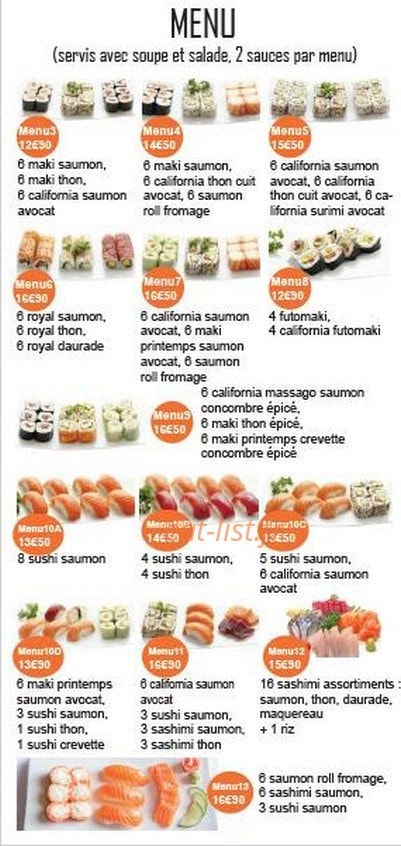 Xin Sushi — carte page 8