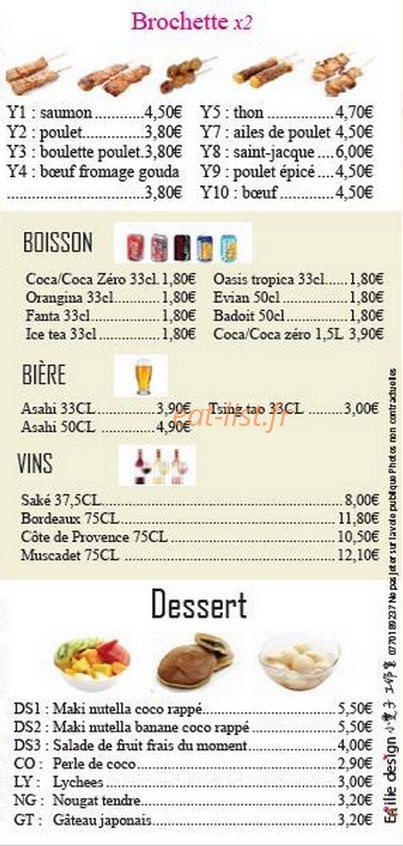 Xin Sushi — carte page 7