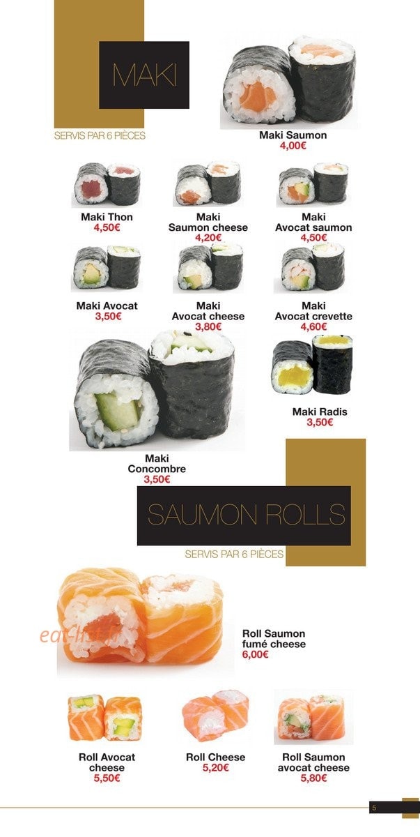 Yaka sushi — carte page 5