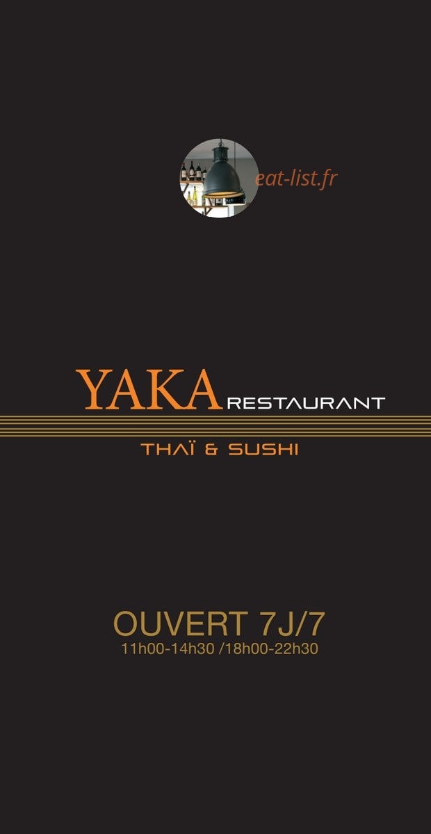 Yaka sushi — carte page 1