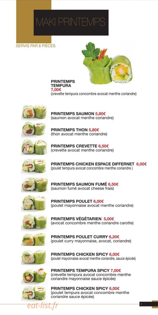 Yaka sushi — carte page 7