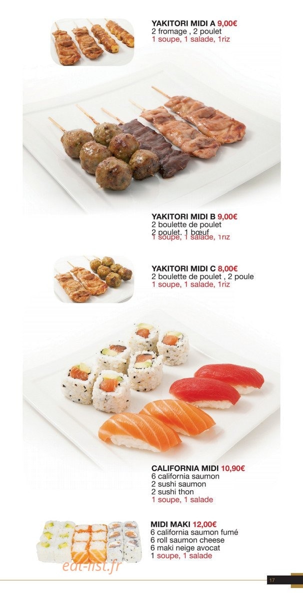 Yaka sushi — carte page 16