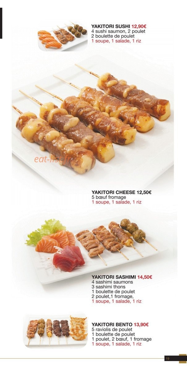 Yaka sushi — carte page 18